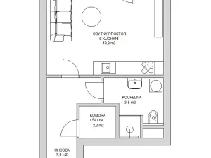 Pronájem bytu 1+kk, Olomouc, Camilla Sitteho, 41 m2