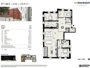 Pronájem bytu 4+kk, Praha - Staré Město, U milosrdných, 217 m2