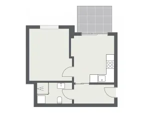 Pronájem bytu 2+kk, Poděbrady, Studentská, 36 m2