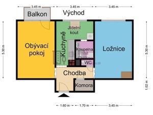 Pronájem bytu 2+1, Jindřichův Hradec, Pravdova, 61 m2