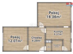 Pronájem bytu 2+1, Domažlice - Hořejší Předměstí, Palackého, 50 m2