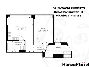 Prodej kanceláře, Praha - Žižkov, Viklefova, 38 m2