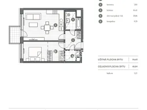 Pronájem bytu 2+kk, Praha - Vysočany, Stejnosměrná, 61 m2