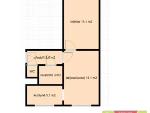 Pronájem bytu 2+1, Milovice, Spojovací, 43 m2