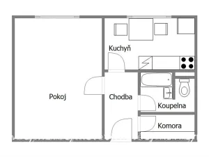 Pronájem bytu 1+1, Pardubice, Lidmily Malé, 32 m2