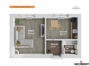 Pronájem bytu 1+1, Praha - Čakovice, Myjavská, 28 m2