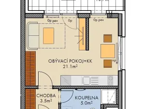 Prodej bytu 1+kk, Praha - Ruzyně, Drnovská, 31 m2