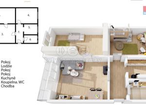 Prodej bytu 3+1, Koštice, 70 m2
