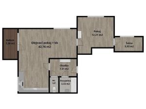 Prodej bytu 2+kk, Hradec Králové, Meruňková, 79 m2