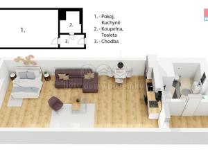 Pronájem bytu 1+kk, Hradec Králové - Nový Hradec Králové, třída Edvarda Beneše, 30 m2