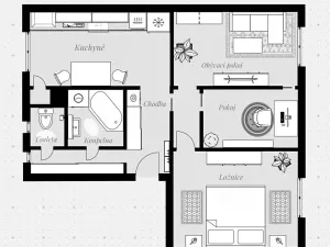 Prodej bytu 2+1, České Budějovice, Čéčova, 64 m2