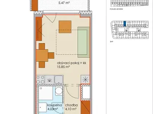 Prodej bytu 1+kk, Praha - Košíře, Hlaváčkova, 32 m2