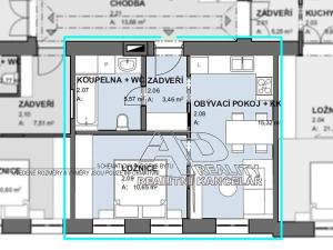 Pronájem bytu 2+kk, České Budějovice, Fráni Šrámka, 37 m2