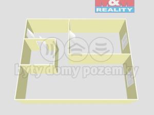 Pronájem bytu 2+kk, Most, Jana Kříže, 39 m2