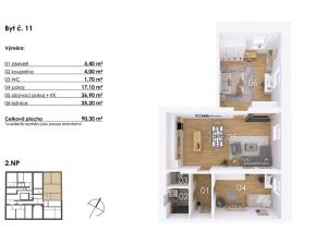 Prodej bytu 3+kk, Postupice, Blanická, 90 m2