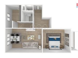 Prodej bytu 2+1, Sedlčany, U Háječku, 52 m2