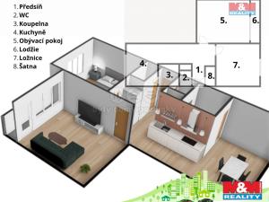 Prodej bytu 2+1, Bílina - Teplické Předměstí, Sídliště Za Chlumem, 60 m2