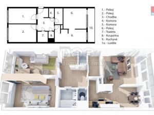 Prodej bytu 3+1, Praha - Stodůlky, Bellušova, 80 m2