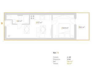 Pronájem bytu 2+kk, Brno, Boženy Němcové, 34 m2