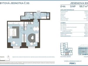 Prodej bytu 2+kk, Praha - Žižkov, Jeseniova, 55 m2