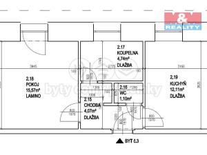 Pronájem bytu 1+1, Rožďalovice - Zámostí, 38 m2