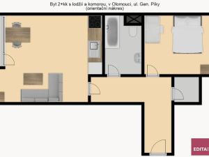 Pronájem bytu 2+kk, Olomouc, gen. Píky, 56 m2