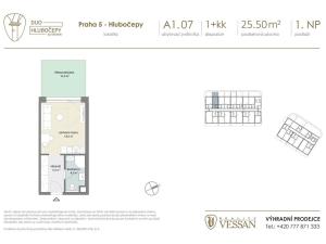 Prodej bytu 1+kk, Praha - Hlubočepy, Na Zlíchově, 25 m2