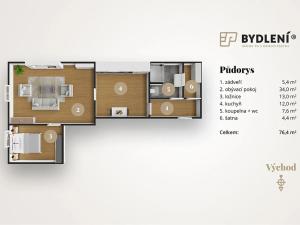 Pronájem bytu 2+1, Teplice, Benešovo náměstí, 76 m2