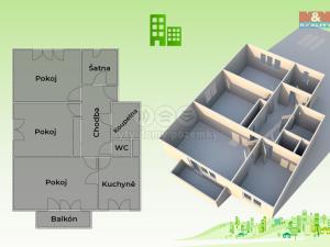 Prodej bytu 3+1, Jablůnka, 77 m2