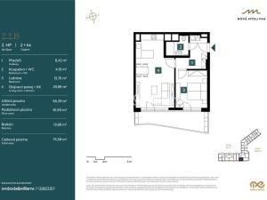 Prodej bytu 2+kk, Brno, Nad Pisárkami, 75 m2
