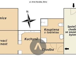 Pronájem bytu 2+1, Brno, Arne Nováka, 66 m2