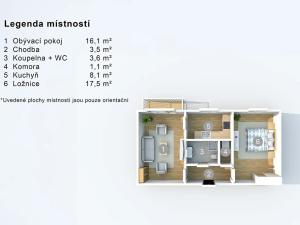 Pronájem bytu 2+1, Děčín, Přímá, 53 m2