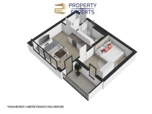 Pronájem bytu 2+kk, Kuřim, Záhoří, 43 m2