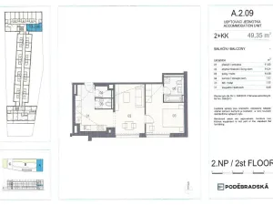 Prodej bytu 2+kk, Praha - Vysočany, Poděbradská, 49 m2