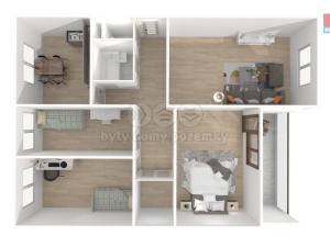 Prodej bytu 3+1, Spálené Poříčí, Zámecká, 83 m2