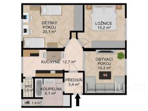 Prodej bytu 3+1, Písek, Za Pazdernou, 74 m2
