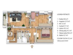 Prodej bytu 3+1, Trutnov, Mládežnická, 72 m2