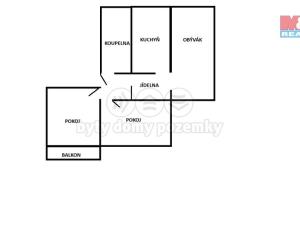 Prodej bytu 3+1, Žandov, Děčínská, 70 m2