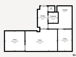 Pronájem bytu 3+1, Lanškroun - Žichlínské Předměstí, Husova, 50 m2