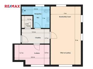 Pronájem bytu 2+kk, Kostelec nad Labem, Na Sídlišti, 60 m2