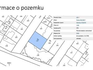 Prodej pozemku pro bydlení, Praha - Kobylisy, Pod hliništěm, 378 m2