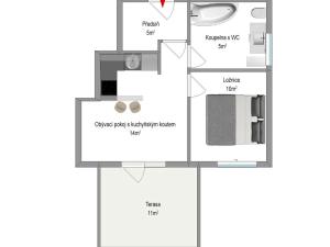 Pronájem bytu 2+kk, Brno, Vojanova, 32 m2