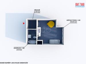 Pronájem bytu 1+kk, Rokycany - Nové Město, Dělostřelců, 31 m2