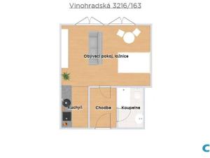 Pronájem bytu 1+kk, Praha - Strašnice, Vinohradská, 34 m2