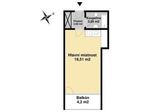 Pronájem bytu 1+kk, Kolín, Václavská, 29 m2