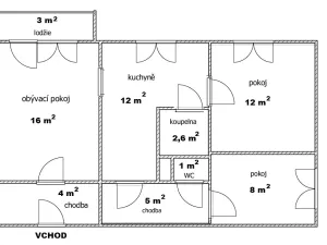 Prodej bytu 3+1, Valašské Klobouky, Cyrilometodějská, 60 m2
