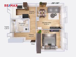 Pronájem bytu 2+1, Jindřichův Hradec, Tovární, 58 m2