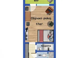 Pronájem bytu 1+1, Praha - Nusle, Na bitevní pláni, 36 m2