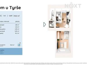 Prodej bytu 1+1, Praha - Košíře, U Tyrše, 36 m2