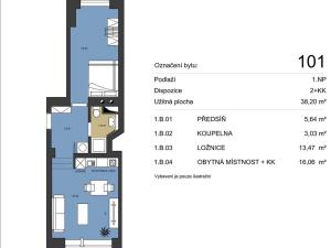 Pronájem bytu 2+kk, Brno, Bratislavská, 40 m2